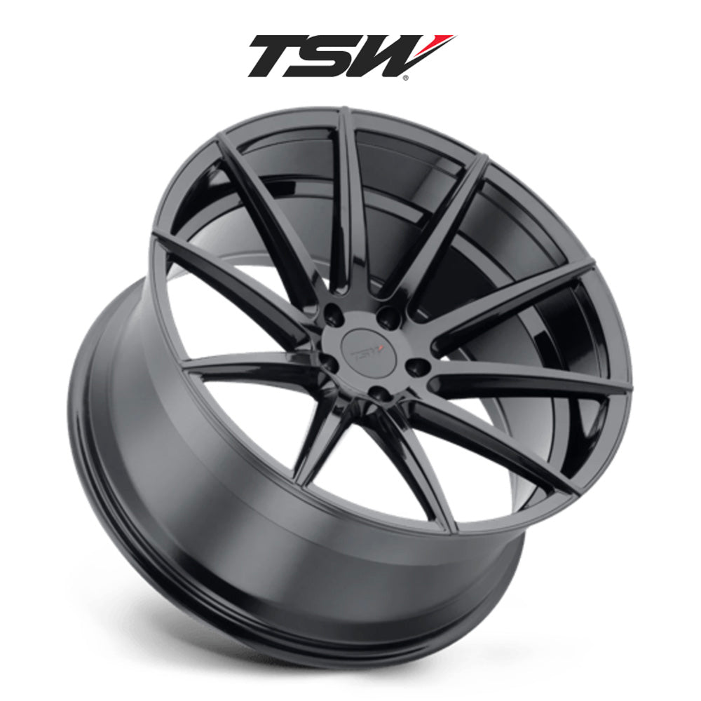 テスラ モデル3 (TESLA Model 3)用 TSW クリスプ 18x8.5J グロスブラック ホイール4本セット TSW Clypse TWCLP 18X8.5 5X4.5 G-BLK 40MM (送料無料)
