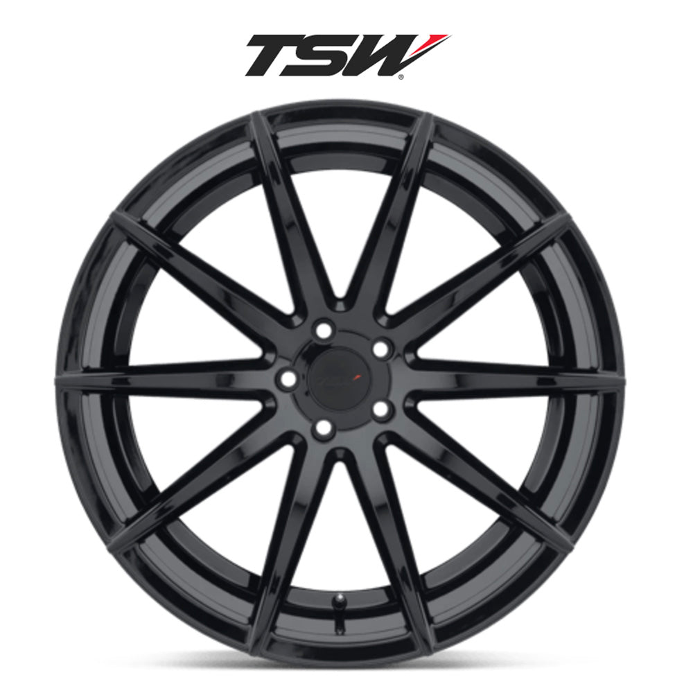 テスラ モデル3 (TESLA Model 3)用 TSW クリスプ 18x8.5J グロスブラック ホイール4本セット TSW Clypse TWCLP 18X8.5 5X4.5 G-BLK 40MM (送料無料)