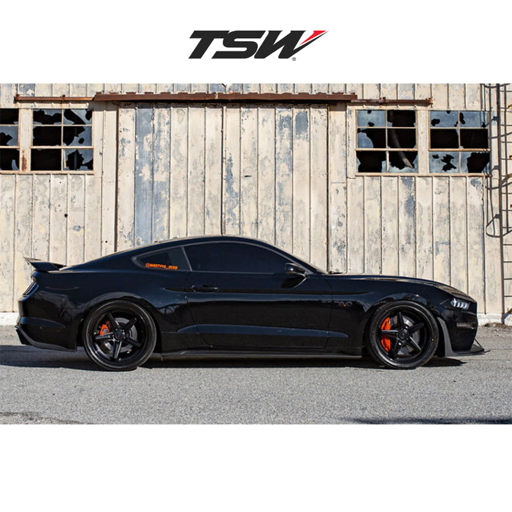 BMW X5用 TSW ローンチ 19x8.5J マットブラックグロスブラックリップ ホイール4本セット TSW Launch TWLCH 19X8.5 5X112 M-BLK G-BLK-LP 32MM (送料無料)