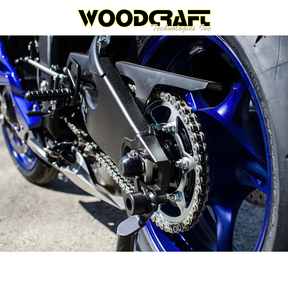 2017-2025年式 ホンダ CBR1000RR用 ウッドクラフト製 パック付きフレームスライダーキット Woodcraft 45-0449R Yamaha R6,R6S,R9,FZ1,MT-09 and Honda CBR1000RR Rear Axle Slider Kit (消費税、送料込み)