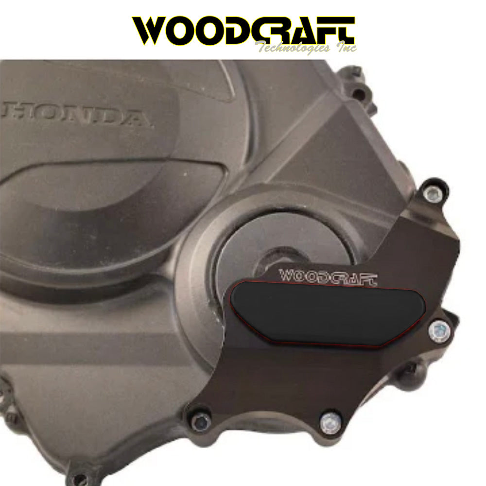2007-2025年式 ホンダ CBR600RR用 ウッドクラフト製スキッドプレート付きクラッチカバープロテクター Woodcraft 60-0338RB Honda CBR600RR RHS Clutch Cover Protector w/ Skid Plate (消費税、送料込み)