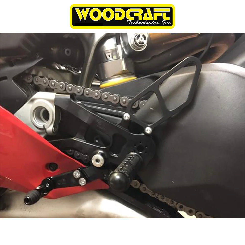 2021年から2024年式モデル ドゥカティ パニガーレ V4用 ウッドクラフト製 リアセットキット Woodcraft 05-0656B Ducati Panigale 2021-24 V4 Rearset Kit (消費税、送料込み)