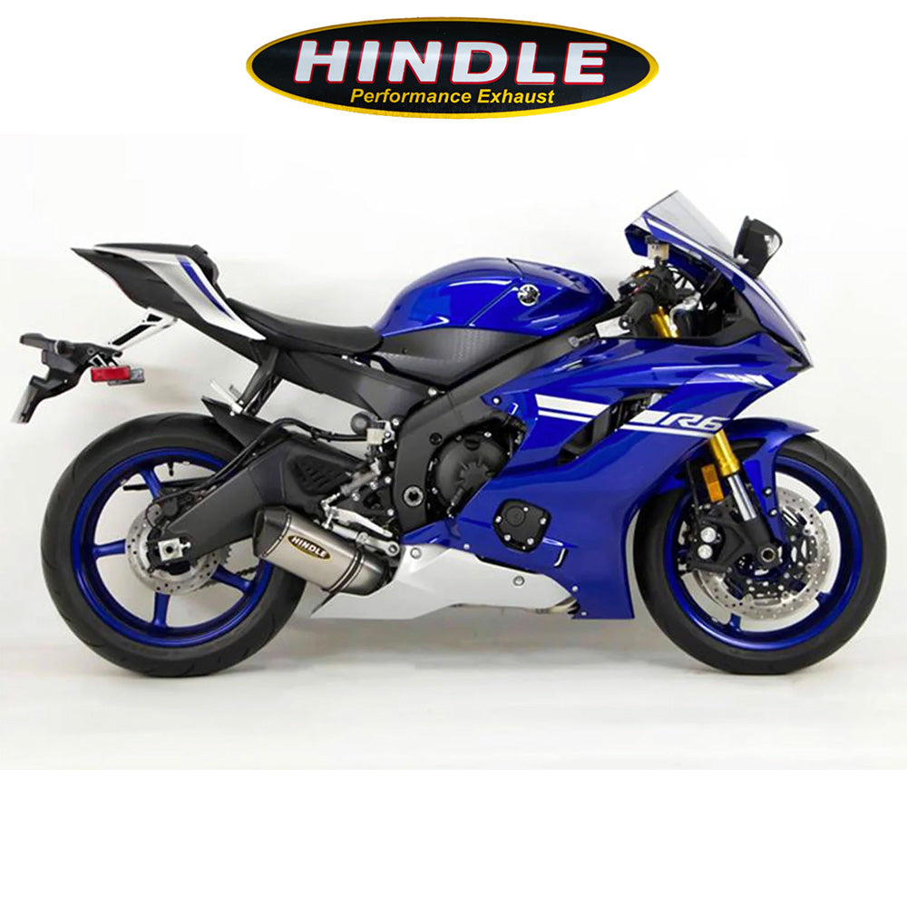 2006-2020年式 ヤマハYZF-R6用 ヒンドル製エボリューション スフルシステム(チタン製マフラー、カーボンキャップ付き) Hindle Evolution Full System Yamaha R6 2006-20 (消費税、送料込み)