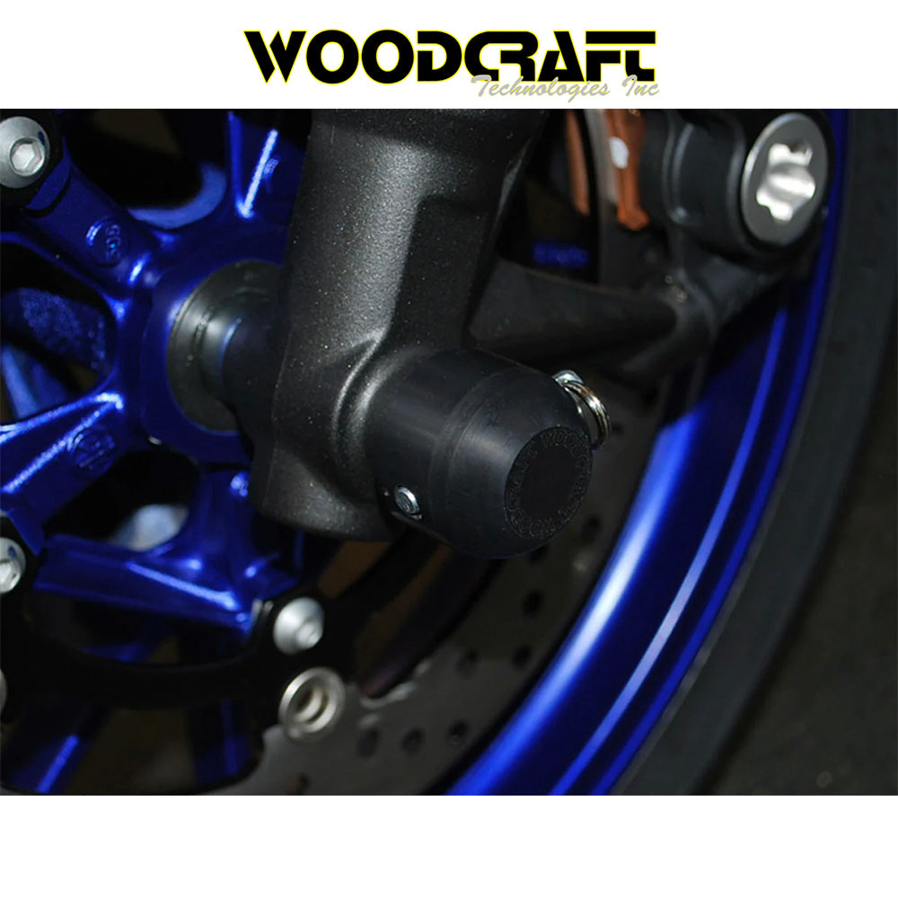 2018-2020年式 ヤマハ MT-09用 ウッドクラフト製フロントアクスルスライダーキット Woodcraft 45-0409F Yamaha Front Axle Slider Kit - FZ09, FJ09, XSR900 (消費税、送料込み)