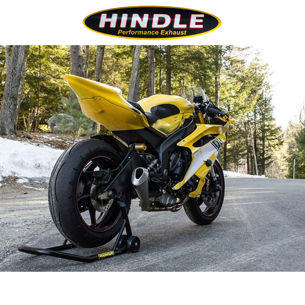 2006-2025年式 ヤマハYZF-R6用 ヒンドル製エボリューション メガフォン フルシステム(ステンレス製マフラー、ステンレスキャップ付き) Hindle Evolution Megaphone Full System Yamaha R6 2006-20 (消費税、送料込み)
