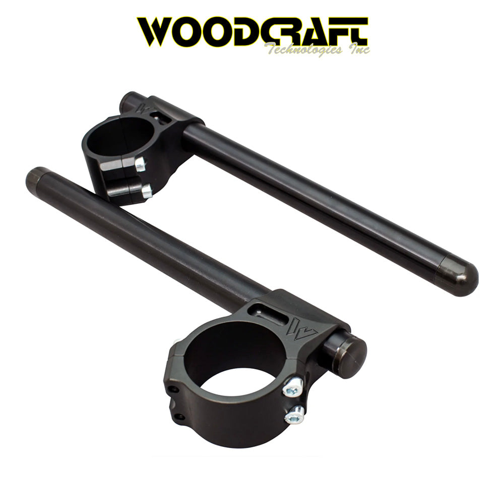 2002-2025年式 ヤマハ YZF-R1用 ウッドクラフト製 50mm クリップオン(ブラック) Woodcraft Clip ons for Yamaha YZF-R6 / YZF-R1 / YZF-R1M / R7 50mm Clamp (消費税、送料込み)
