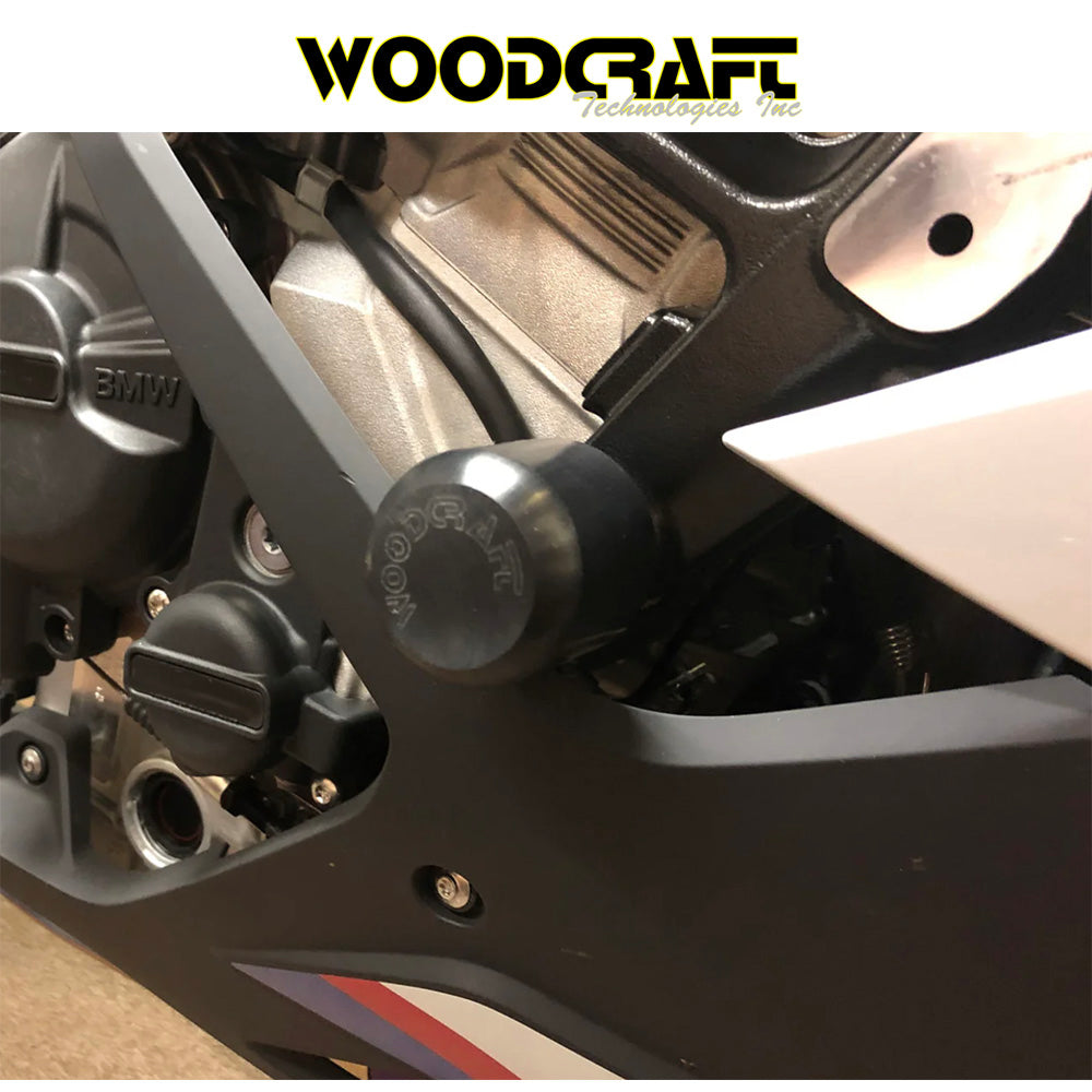 2020-2025年式 BMW S1000RR用 ウッドクラフト製フレームスライダーキット(パック付き)Woodcraft 50-0757 BMW S1000RR Frame Slider Kit w/ Pucks (消費税、送料込み)