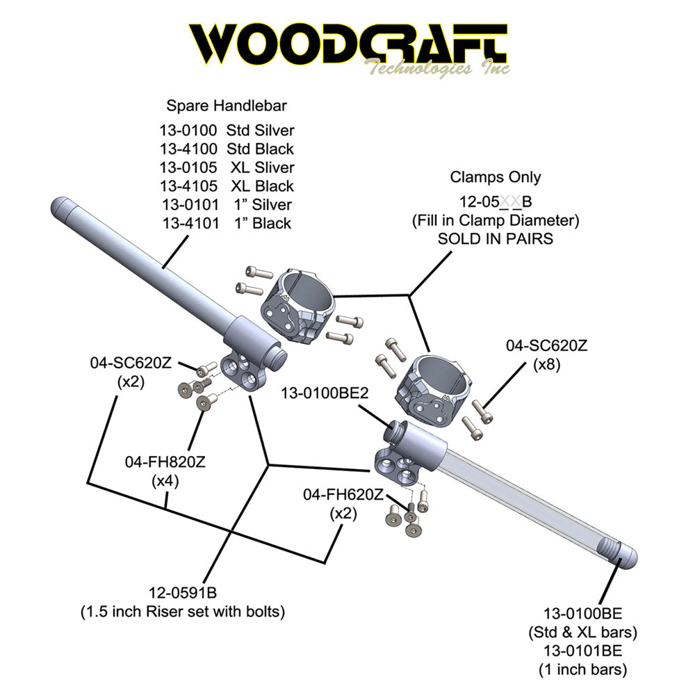 2008-2025年式 ホンダ CBR1000RR用 ウッドクラフト製 ライザー(38mm)クリップオン Woodcraft Riser Clip ons for Honda CBR1000RR / CBR1000RR SP / CBR1000RR SP2 50mm Clamp (消費税、送料込み)