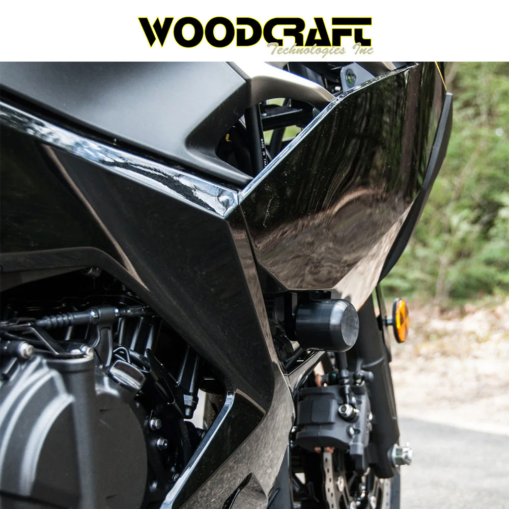 2018-2023年式 カワサキ Ninja 400用 ウッドクラフト製 フレームスライダーキット 公道用(カット必要なし) Woodcraft 50-0144S 2018-23 Kawasaki Ninja400, 2019-23 Z400, Ninja500 Frame Slider Kit - Street (No Cut) (消費税、送料込み)