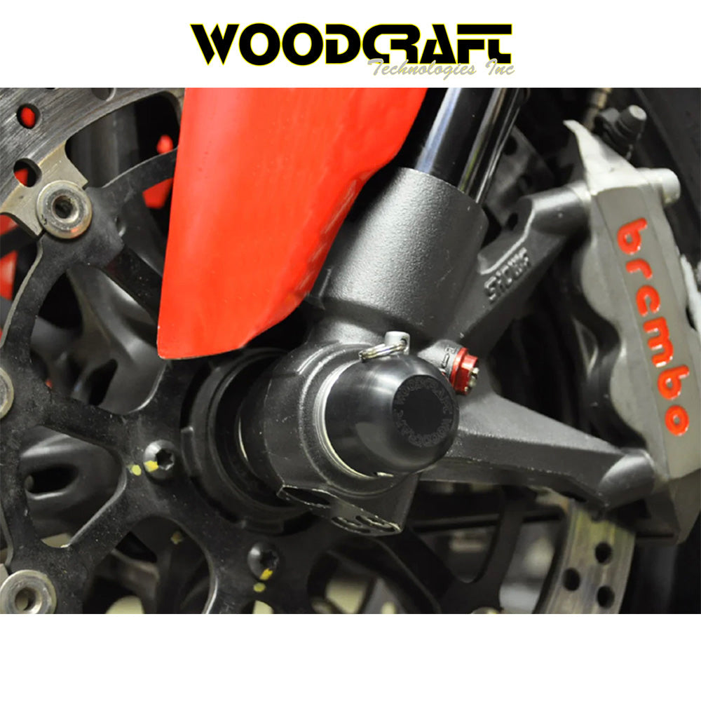 ドゥカティ 959パニガーレ用 ウッドクラフト製 フロントアクスルスライダー Woodcraft 45-0640F Ducati Front Axle Sliders (消費税、送料込み)
