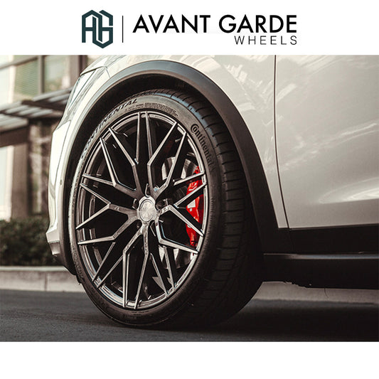 テスラ モデルX(Tesla Model X)用 アバンギャルド M520R ダークメタリック 22x9J フロント 22x10.5 リア ホイール４本セット Avant Garde M520R DARK GRAPHITE METALLIC 22x9J Front 22x10.5J Rear for Chevrolet Corvette C8 (送料無料)