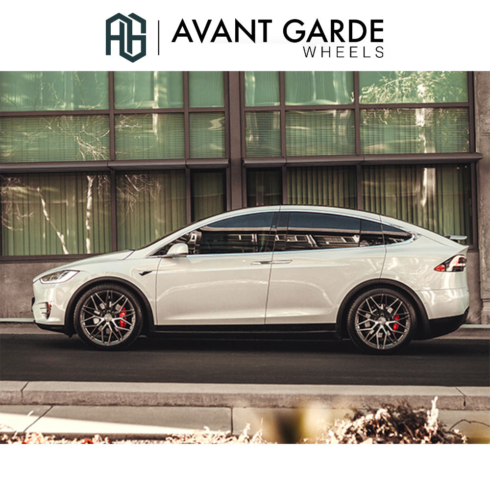 テスラ モデルX(Tesla Model X)用 アバンギャルド M520R ダークメタリック 22x9J フロント 22x10.5 リア ホイール４本セット Avant Garde M520R DARK GRAPHITE METALLIC 22x9J Front 22x10.5J Rear for Chevrolet Corvette C8 (送料無料)