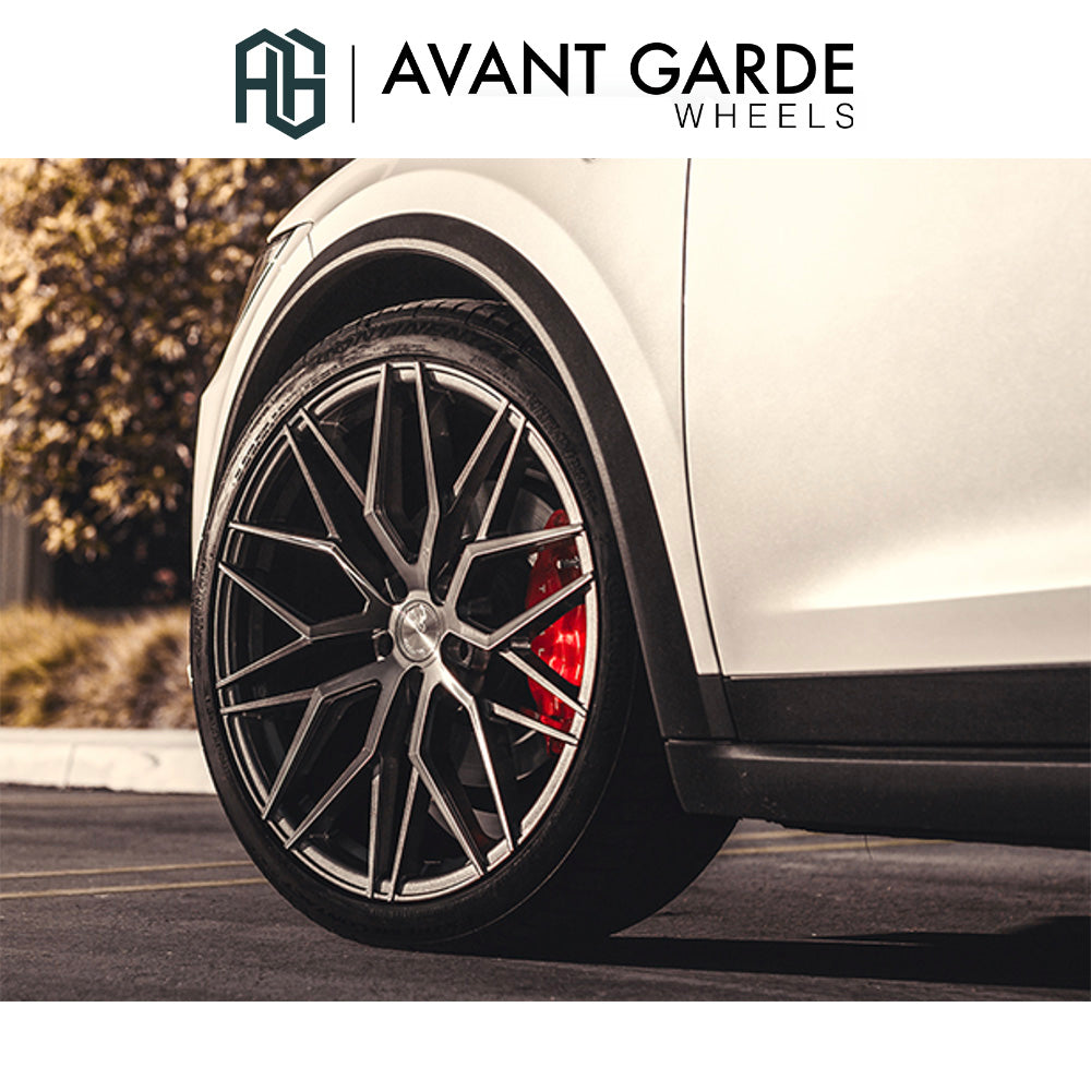 テスラ モデルX(Tesla Model X)用 アバンギャルド M520R ダークメタリック 22x9J フロント 22x10.5 リア ホイール４本セット Avant Garde M520R DARK GRAPHITE METALLIC 22x9J Front 22x10.5J Rear for Chevrolet Corvette C8 (送料無料)
