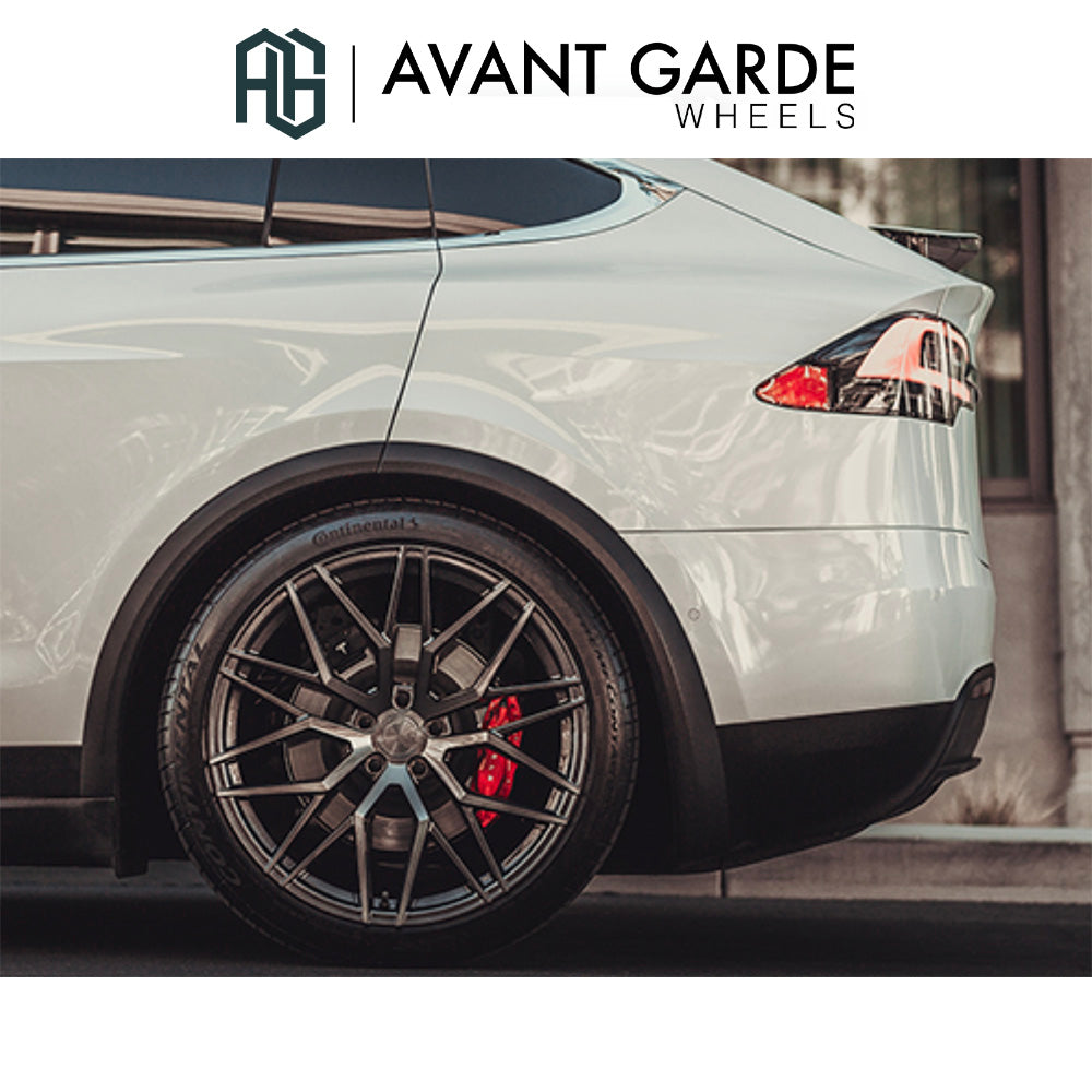 テスラ モデルX(Tesla Model X)用 アバンギャルド M520R ダークメタリック 22x9J フロント 22x10.5 リア ホイール４本セット Avant Garde M520R DARK GRAPHITE METALLIC 22x9J Front 22x10.5J Rear for Chevrolet Corvette C8 (送料無料)