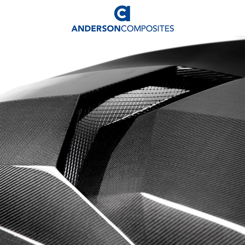 2016-2024年式シボレーカマロ用 アンダーソン コンポジッツ AZタイプ カーボンファイバー製両面ボンネット　Anderson Composites Type-AZ Double Sided Carbon Fiber Hood For 2016-2024 Chevrolet Camaro (消費税、送料込み)