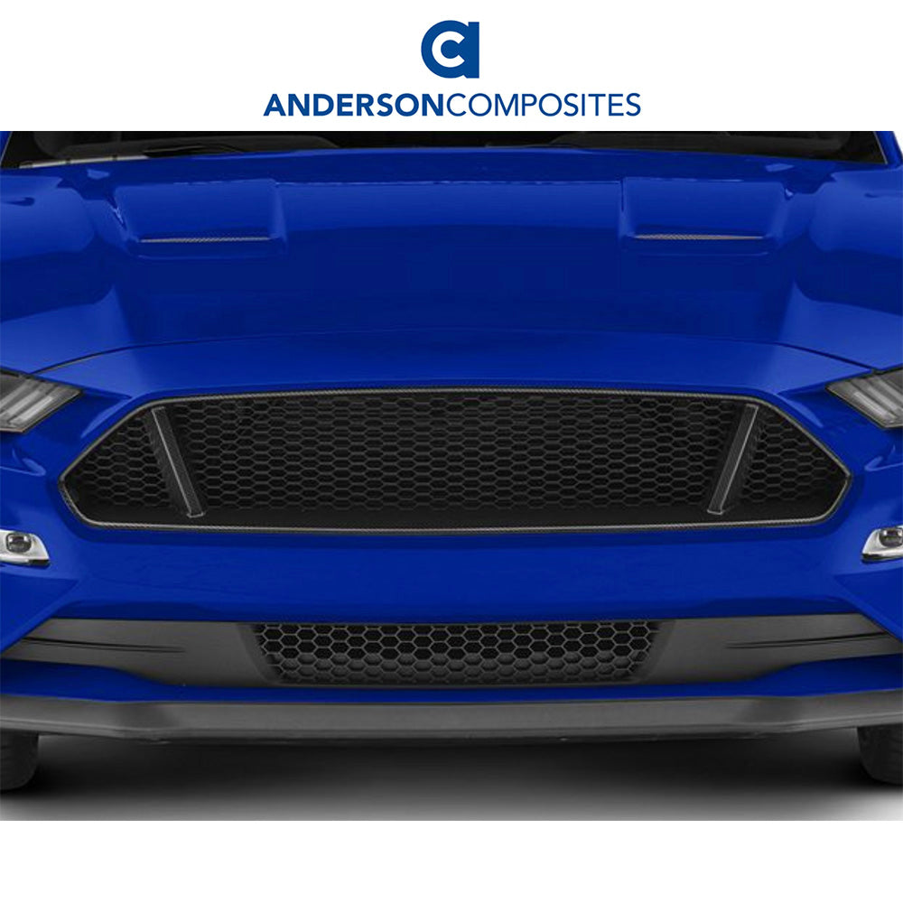 2018-2023年式フォード マスタング用 アンダーソン コンポジッツ GTタイプ カーボンファイバー製アッパーグリル　Anderson Composites Type-GT Carbon Fiber Upper Grille For 2018-2023 Ford Mustang GT (消費税、送料込み)