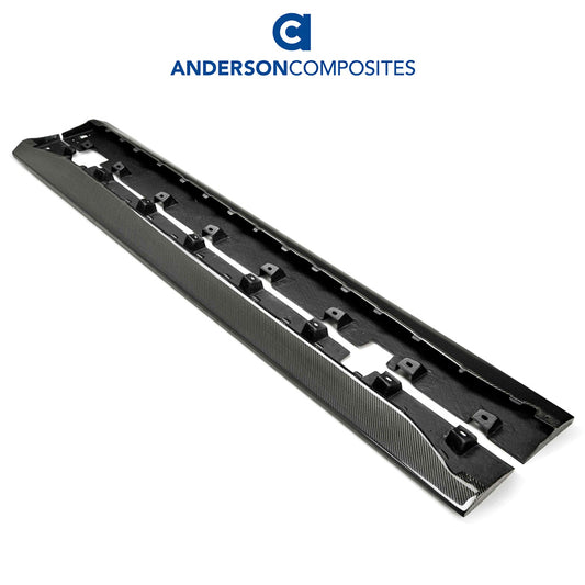 2015-2023年式フォード マスタング用 アンダーソン コンポジッツ ARタイプ カーボンファイバー製ロッカーパネルスプリッターセット　Anderson Composites Type-AR Carbon Fiber Side Rocker Panel Splitter For 2015-2023 Ford Mustang (消費税、送料込み)