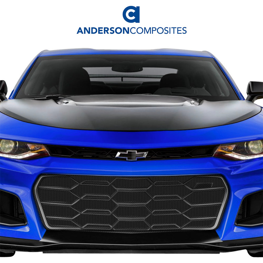 2017-2024年式 シボレー カマロ用 アンダーソン コンポジッツ カーボンファイバー製グリル　Anderson Composites Carbon Fiber Front Grille For 2017-2024 Chevrolet Camaro ZL1 1LE (消費税、送料込み)