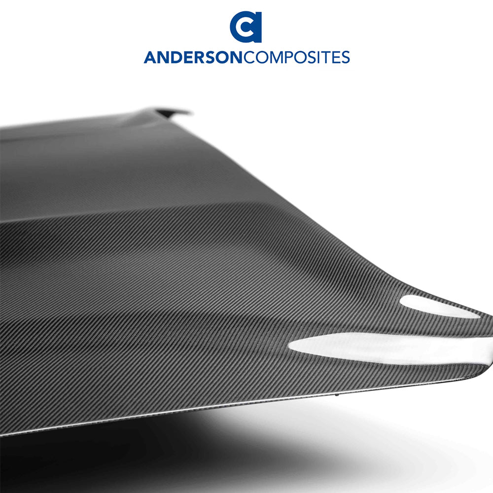 2018-2023年式フォード マスタング用 アンダーソン コンポジッツ GRタイプ カーボンファイバー製両面ボンネット　Anderson Composites Type-GR (GT350 Style) Double Sided Carbon Fiber Hood For 2018-2023 Ford Mustang (消費税、送料込み)