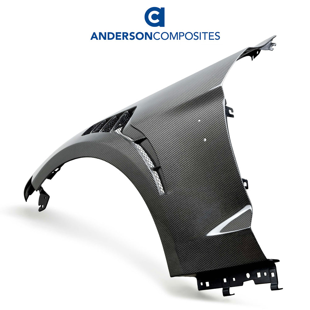 2020-2023年式フォード マスタング用 アンダーソン コンポジッツ TPFタイプ カーボンファイバー製フロントフェンダーセット　Anderson Composites Type-TPF Carbon Fiber Track Pack Fenders For 2020-2022 Ford Mustang Shelby GT500 (消費税、送料込み)