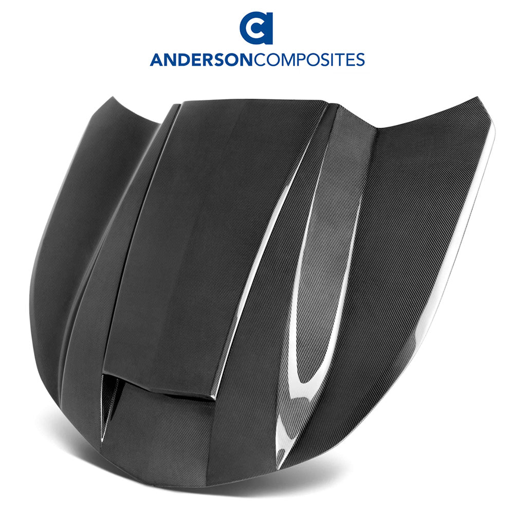 2016-2024年式 シボレー カマロ用 アンダーソン コンポジッツ CPタイプ カーボンファイバー製両面ボンネット　Anderson Composites Type-CP Double Sided Carbon Fiber Hood For 2016-2024 Chevrolet Camaro (消費税、送料込み)