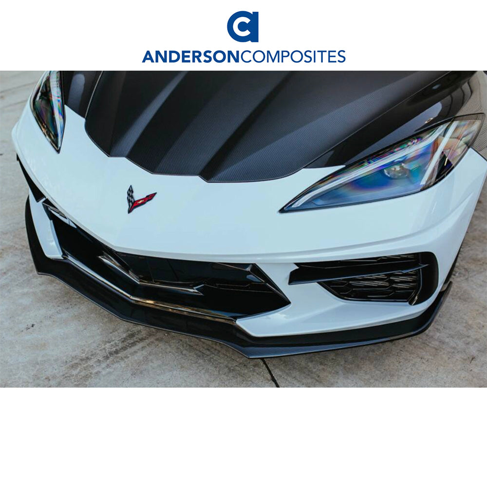 2020-2024年式 シボレー コルベット C8用 アンダーソン コンポジッツ MBタイプ カーボンファイバー製フロントリップ　Anderson Composites Type-MB Carbon Fiber Front Lip For 2020-2024 Chevrolet C8 (消費税、送料込み)