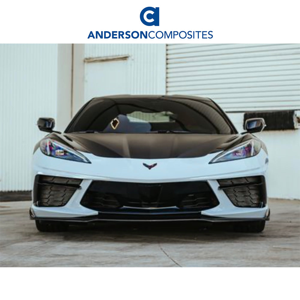 2020-2024年式 シボレー コルベット C8用 アンダーソン コンポジッツ MBタイプ カーボンファイバー製フロントリップ　Anderson Composites Type-MB Carbon Fiber Front Lip For 2020-2024 Chevrolet C8 (消費税、送料込み)