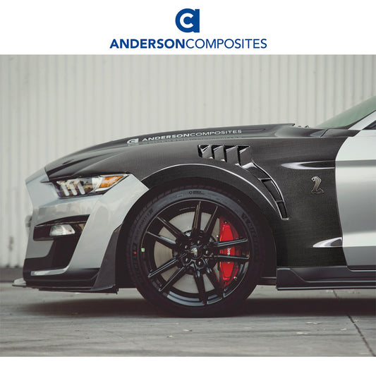 2020-2023年式フォード マスタング用 アンダーソン コンポジッツ TPFタイプ カーボンファイバー製フロントフェンダーセット　Anderson Composites Type-TPF Carbon Fiber Track Pack Fenders For 2020-2022 Ford Mustang Shelby GT500 (消費税、送料込み)