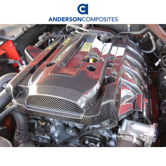 2015-2023年式フォード マスタング用 アンダーソン コンポジッツ カーボンファイバー製エンジンカバー　Anderson Composites Carbon Fiber Engine Cover For 2015-2023 Ford Mustang EcoBoost (消費税、送料込み)