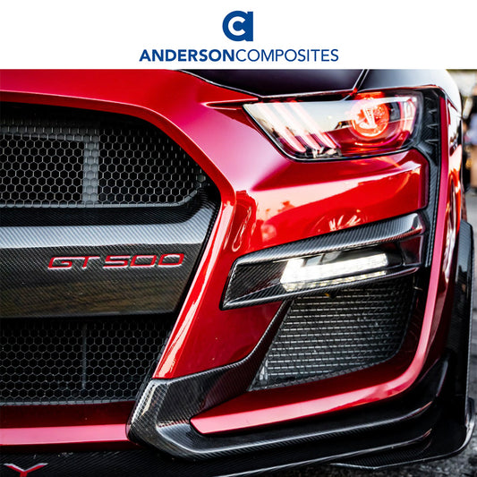 2020-2023年式フォード マスタング用 アンダーソン コンポジッツ カーボンファイバー製フロントバンパートリム　Anderson Composites Carbon Fiber Front Bumper Trim For 2020-2022 Ford Mustang Shelby GT500 (消費税、送料込み)