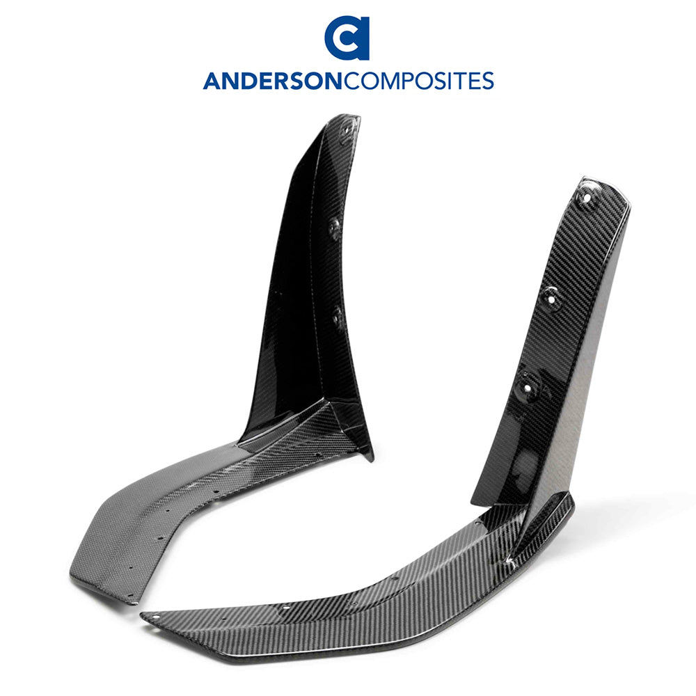 2020-2023年式フォード マスタング用 アンダーソン コンポジッツ カーボンファイバー製フロントスプリッターウィッカーセット　Anderson Composites Carbon Fiber Front Splitter Wickers For 2020-2022 Ford Mustang Shelby GT500 (消費税、送料込み)