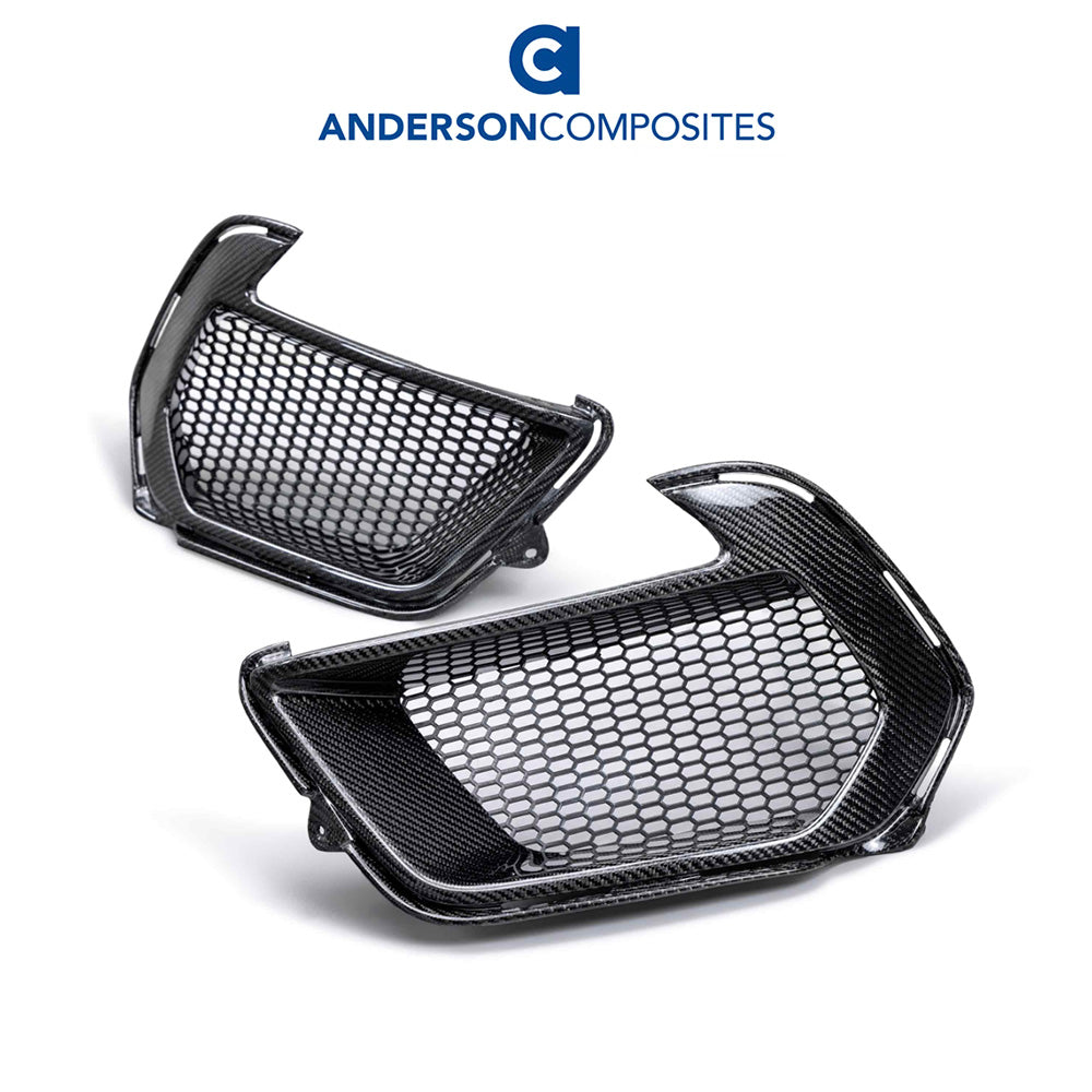 2021-2023年式フォード マスタング用 アンダーソン コンポジッツ カーボンファイバー製エアダクトベゼルセット　Anderson Composites Carbon Fiber Air Duct Bezels For 2021-2023 Ford Mustang Mach 1 (消費税、送料込み)