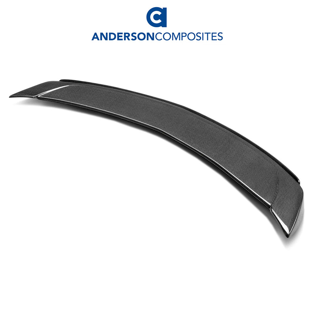 2016-2024年式シボレーカマロ用 アンダーソン コンポジッツ STタイプ カーボンファイバー製リアスポイラー　Anderson Composites Type-ST Carbon Fiber Rear Spoiler With Wicker Bill For 2016-2024 Chevrolet Camaro (Mounting Points SS Stanchion Spoiler Only) (消費税、送料込み)