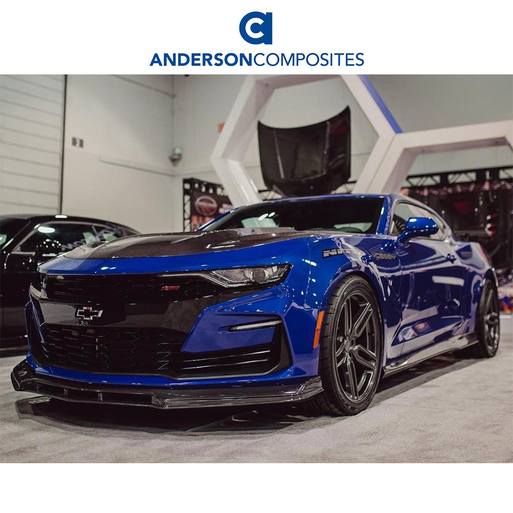 2016-2023年式 シボレー カマロ用 アンダーソン コンポジッツ 純正タイプ カーボンファイバー製フロントチンスポイラー(上部)　Anderson Composites Type-OE Carbon Fiber Front Chin Spoiler For 2019-2023 Chevrolet Camaro SS (Upper) (消費税、送料込み)