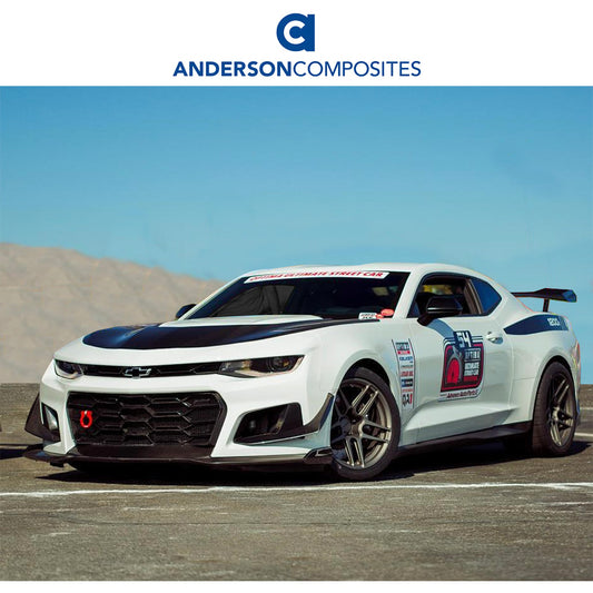 2017-2024年式 シボレー カマロ用 アンダーソン コンポジッツ LEタイプ カーボンファイバー製フロントスプリッター　Anderson Composites Type-LE Carbon Fiber Front Splitter For 2017-2024 Chevrolet Camaro ZL1 1LE (消費税、送料込み)
