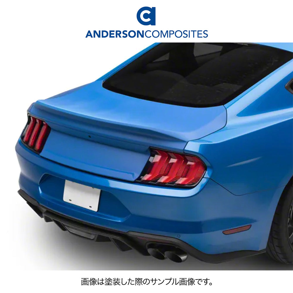 2015-2023年式フォード マスタング用 アンダーソン コンポジッツ STタイプ ファイバーグラス製一体型スポイラー付きトランクカバー　Anderson Composites Type-ST Fiberglass Decklid With Integrated Spoiler For 2015-2023 Ford Mustang (消費税、送料込み)
