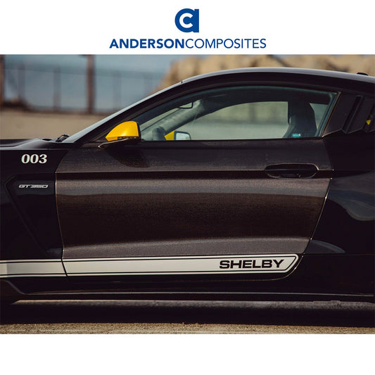2015-2023年式フォード マスタング用 アンダーソン コンポジッツ カーボンファイバー製ドアセット　Anderson Composites Carbon Fiber Doors For 2015-2023 Ford Mustang (消費税、送料込み)