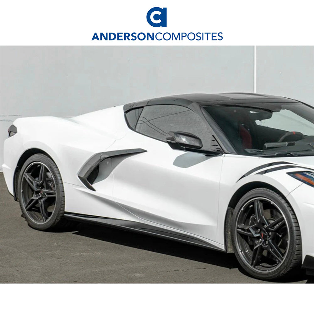 2020-2024年式 シボレー コルベット C8用 アンダーソン コンポジッツ MBタイプ カーボンファイバー製ロッカーパネルセット　Anderson Composites Type-MB Carbon Fiber Rocker Panels For 2020-2024 Chevrolet C8 (消費税、送料込み)