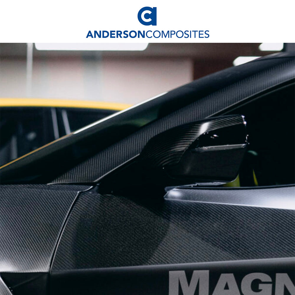 2020-2024年式 シボレー コルベット C8用 アンダーソン コンポジッツ製 カーボンファイバー製ミラーカバーセット　Anderson Composites Carbon Fiber Replacement Mirror Covers For 2020-2024 Chevrolet C8 (PAIR) (消費税、送料込み)