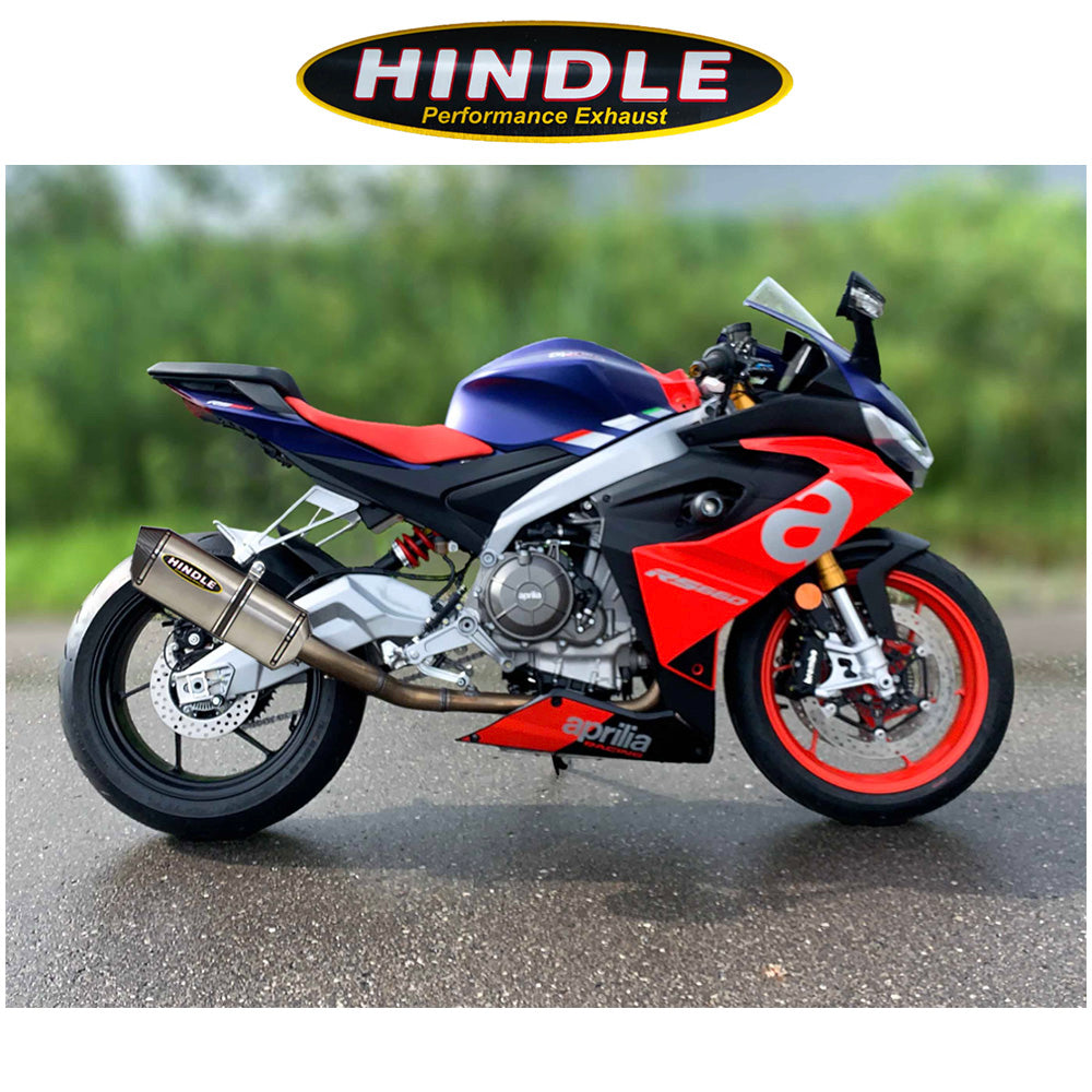 2021-2025年式 アプリリア RS660用 ヒンドル製エボリューション フル排気システム(チタン製マフラー、カーボンキャップ付き)　Hindle Aprilia RS660, Tuono660 Hindle Evolution Full System (消費税、送料込み)
