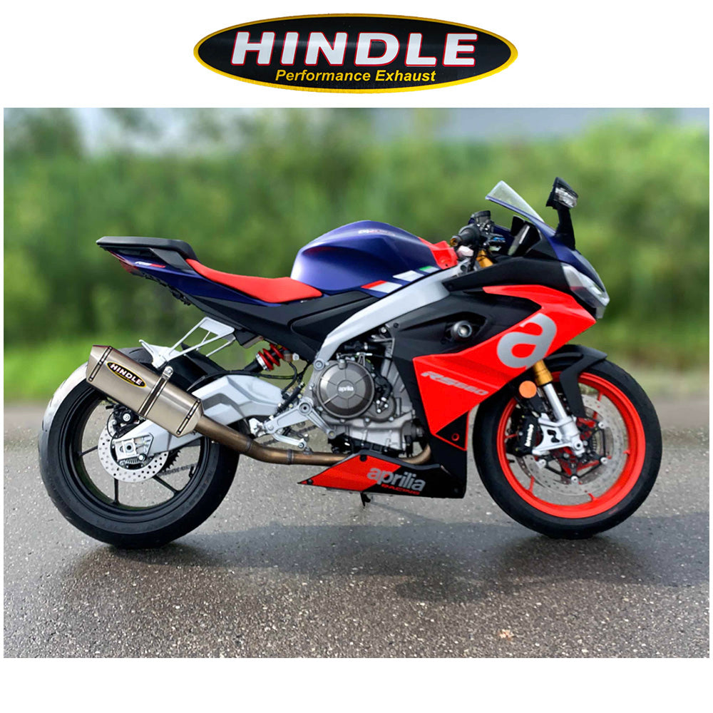 2021-2025年式 アプリリア RS660用 ヒンドル製エボリューション フル排気システム(ステンレス製マフラー、ステンレスキャップ付き)　Hindle Aprilia RS660, Tuono660 Hindle Evolution Full System (消費税、送料込み)
