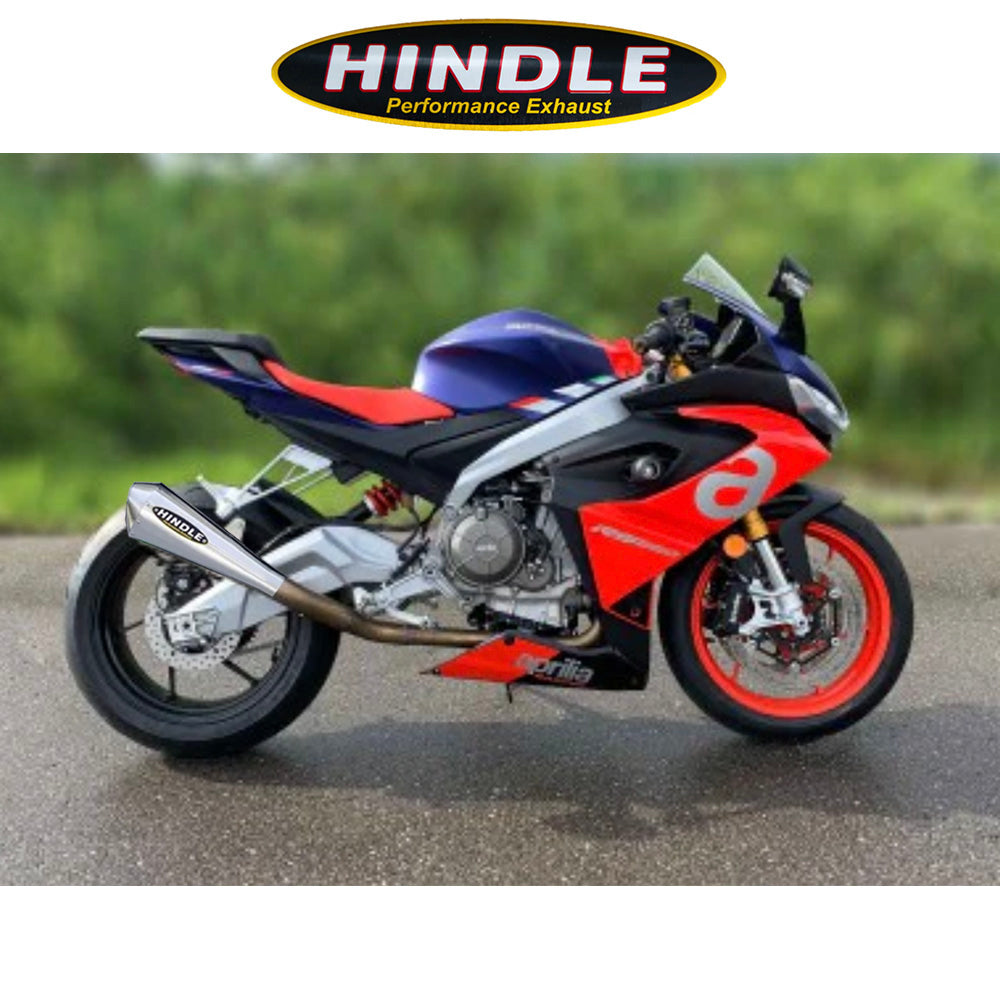 2021-2025年式 アプリリア RS660用 ヒンドル製 エボリューション メガフォン フルシステム(ステンレス製マフラー、ステンレスキャップ付き)　Hindle Aprilia RS660, Tuono660 Hindle Evolution Megaphone Full System (消費税、送料込み)