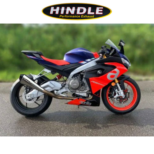 2021-2025年式 アプリリア RS660用 ヒンドル製 エボリューション メガフォン フルシステム(ステンレス製マフラー、カーボンファイバー製キャップ付き)　Hindle Aprilia RS660, Tuono660 Hindle Evolution Megaphone Full System (消費税、送料込み)
