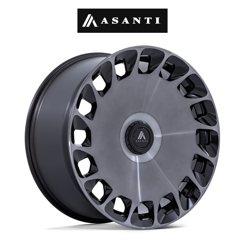 レクサス ＲＸ用 アサンティ アリストクラット 20x9J ET 35 フロント、リア グロスブラック マシンドフェイス／ダブルダークティント ホイール４本セット　Asanti ARISTOCRAT 20X9 5X112/4.5 +35 GBLK-MCH (消費税、送料込み)