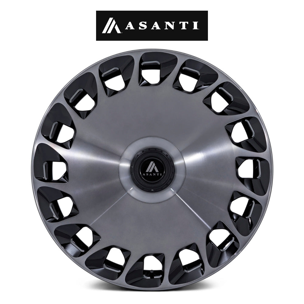 レクサス ＲＸ用 アサンティ アリストクラット 20x9J ET 35 フロント、リア グロスブラック マシンドフェイス／ダブルダークティント ホイール４本セット　Asanti ARISTOCRAT 20X9 5X112/4.5 +35 GBLK-MCH (消費税、送料込み)