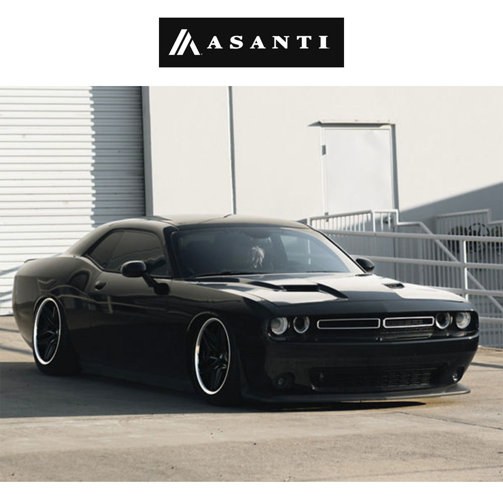 ダッジ チャレンジャー用 アサンティ デューク 20x9J ET 15 フロント、20x10.5J ET 18 リア サテン ブラック/ダブル ダーク ティント リップ アルミニウムホイール４本セット (消費税、送料込み)