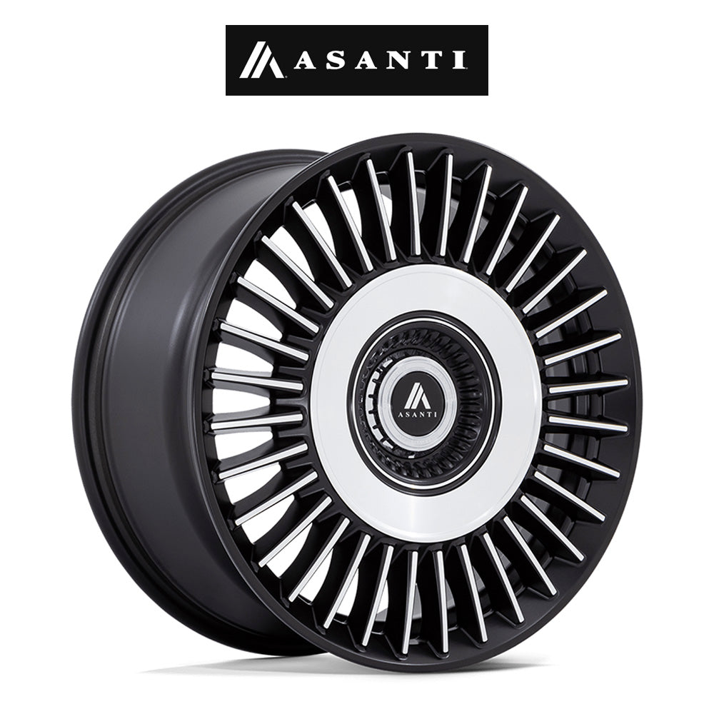 レクサス ＲＸ用 アサンティ ティアラ 20x9J ET 35 フロント、リア サテンブラック ブライトマシニンドフェイス ホイール４本セット　Asanti TIARA 20X9 5X112/4.5 72 +35 SBLK MCH (消費税、送料込み)