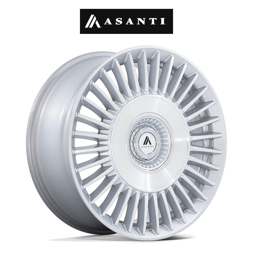 テスラモデル３用 アサンティ ティアラ 20x9J ET 35 フロント、リア グロスシルバーブライトマッハフェイス ホイール４本セット　Asanti TIARA 20X9 5X112/4.5 72 +35 GSLV MCH (消費税、送料込み)