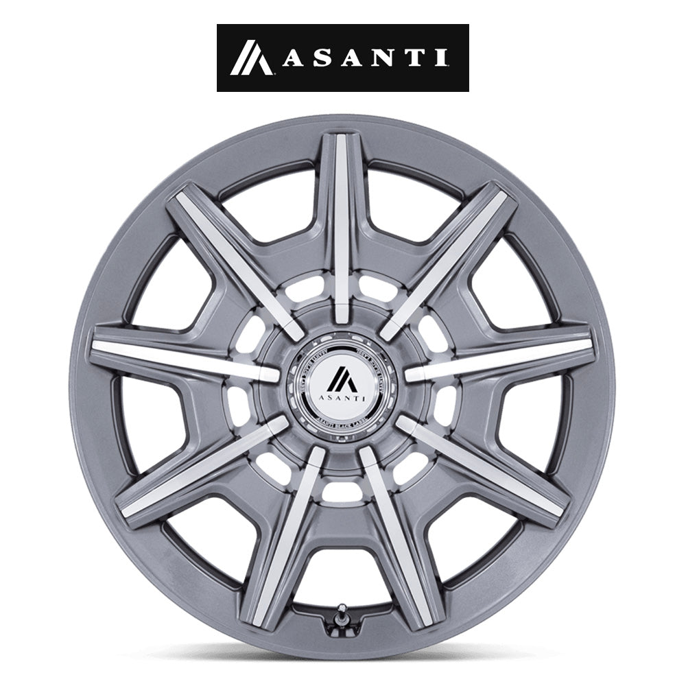 テスラモデルＹ用 アサンティ エスクァイア 20x9J ET 35 フロント、リア グロスアンスラサイトブライトマシンド ホイール４本セット　Asanti ESQUIRE 20X9 5X112/4.5 +35 G-ANTH MCH (消費税、送料込み)