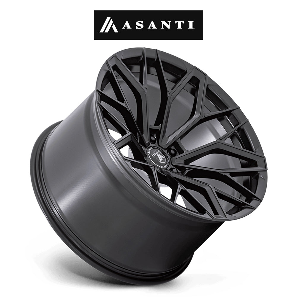 テスラモデル３用 アサンティ モーグル５ 20x9J ET 35 フロント、リア サテンブラック フロー成形アルミニウムホイール４本セット　Asanti MOGUL 5 20X9 5X4.5 72 +35 S-BLK (消費税、送料込み)